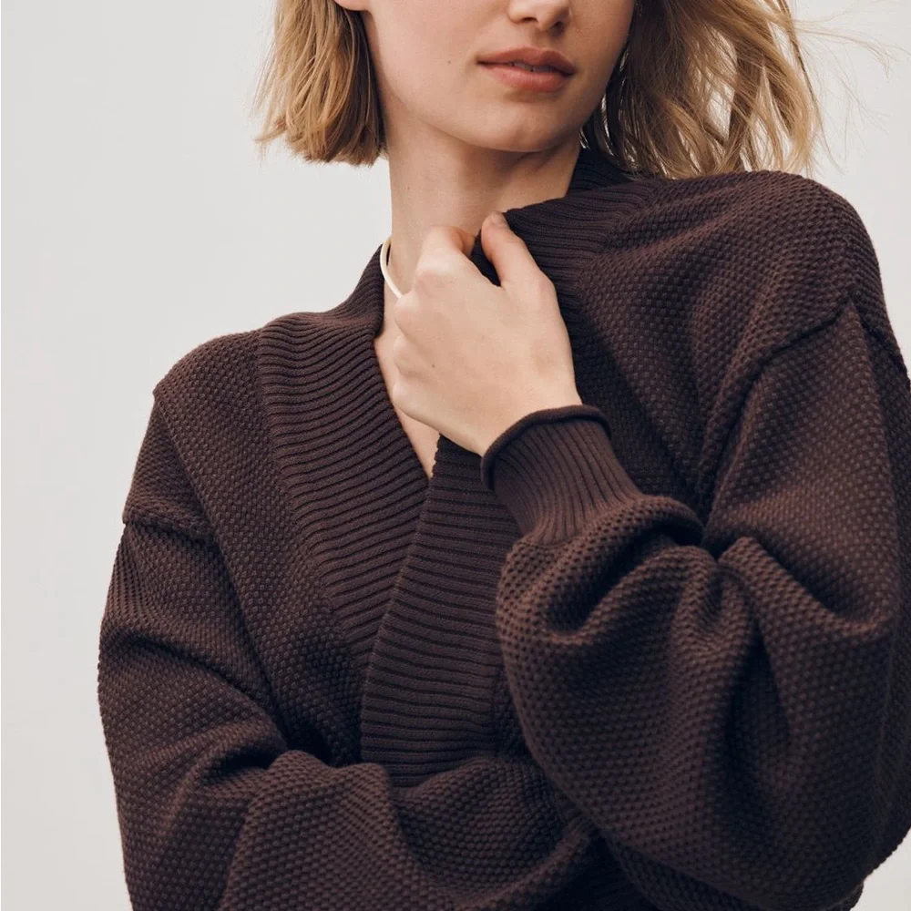 The Livvy Waffle Knit Cardigan by Flat White - Picture 3 of 4